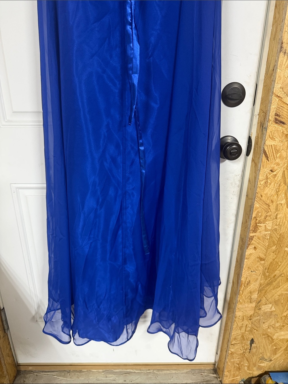 Embellished Halter Prom Dress in Royal Blue - Picture 6 of 8